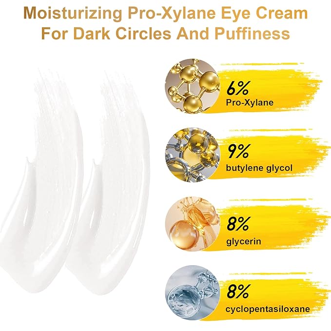 6% Proxylane Eye Cream, Anti Aging Retinol Eye Cream For Dark Circles, Pro-Xylane Active Anti-Wrinkle Eye Cream,Eye Repair Cream For Puffiness For All Skin Types(30g/1.05 Fl Oz)