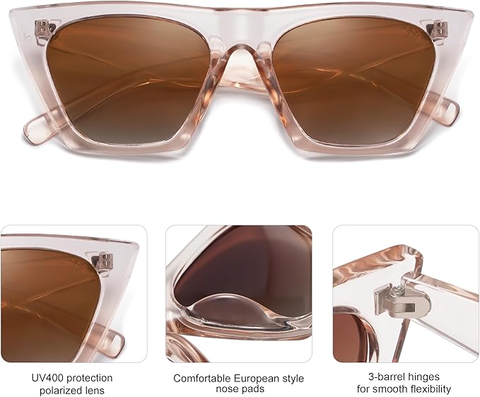 SOJOS Trendy Oversized Square Cateye Polarized Sunglasses Womens Big Frame Shades SJ2115