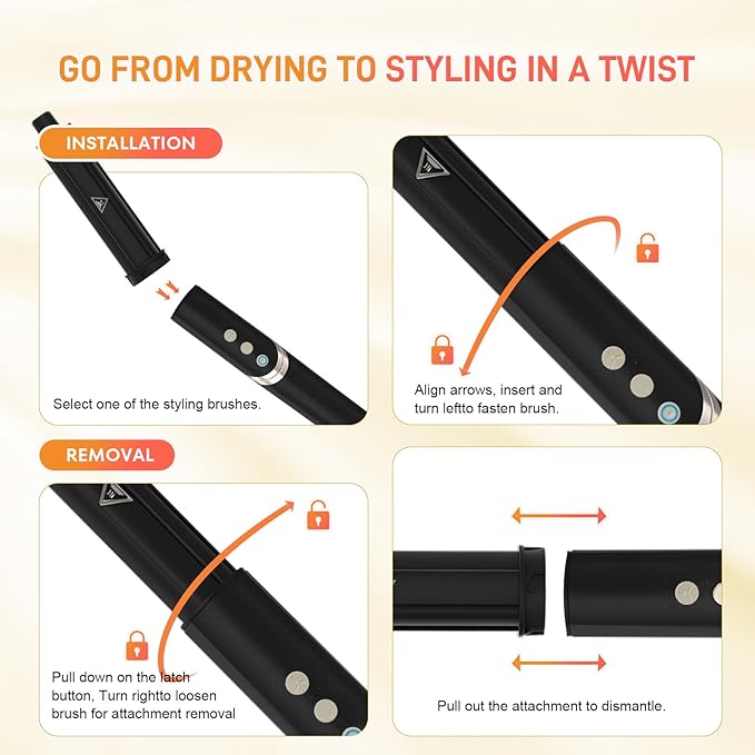 8-in-1 Hot Air Styler&Hair Dryer Brush, Powerful Multi-Styler with Auto-Wrap Curler with Storage Case, Fast Drying Curling Straightening Volumizing Without Heat Damage
