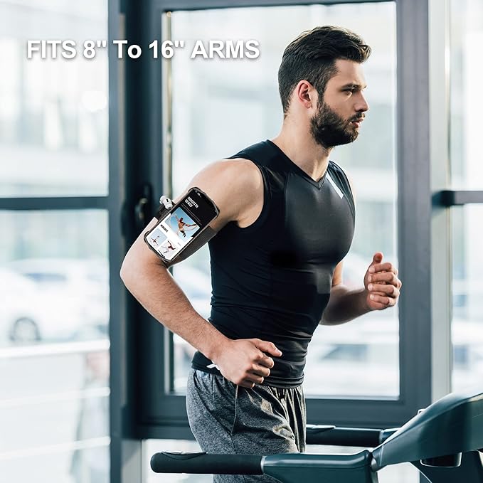 Cell Phone Running Armband - Detachable & 360° Rotatable Universal Cellphone Arm Band for iPhone 16 15 14 13 12 Pro Max Plus Samsung Galaxy Note S24 S23 for Workout Exercising Walking Jogging