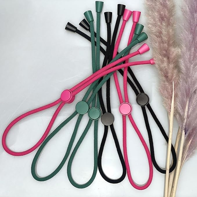 6 Pcs Adjustable Thick Hair Ties, Large Ponytail Holders for Natural Hair, Buns, Locs, Dreads, Curly & Afro Hair/Puffs - 3 Colors Hair Bracelet Bulk