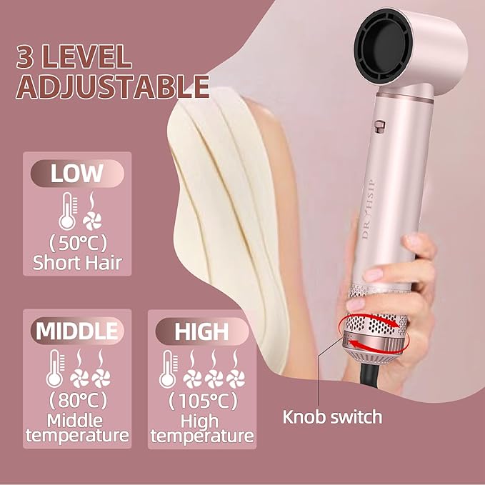 5 in 1 Hot Air Brush - Blow Dryer Brush & Air Curling Wrap Styler with Negative Ion Technology, Hair Dryer Brush for Drying, Curling, Straightening & Styling, Professional Hair Styling Tools