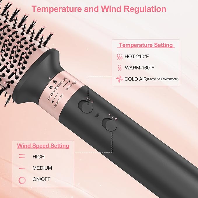 Nimmu Hair Dryer Brush with 120,000 RPM High-Speed Negative Ionic Blow Dryer Brush Fast Drying, Multi Hair Styler Curlers, Professional Hot Air Styler for Curling Volumizing Straightening Styling