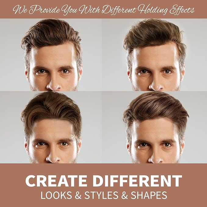 Hair Matte Wax for Men Firm & Strong Hold Matte Finish- Premium Water Based All Day Hold Hair Styling Clay- Hair Pomade Mens Styling Clay with Matte Shine- Mens Hair Styling Products Flake-Free(2PCS)