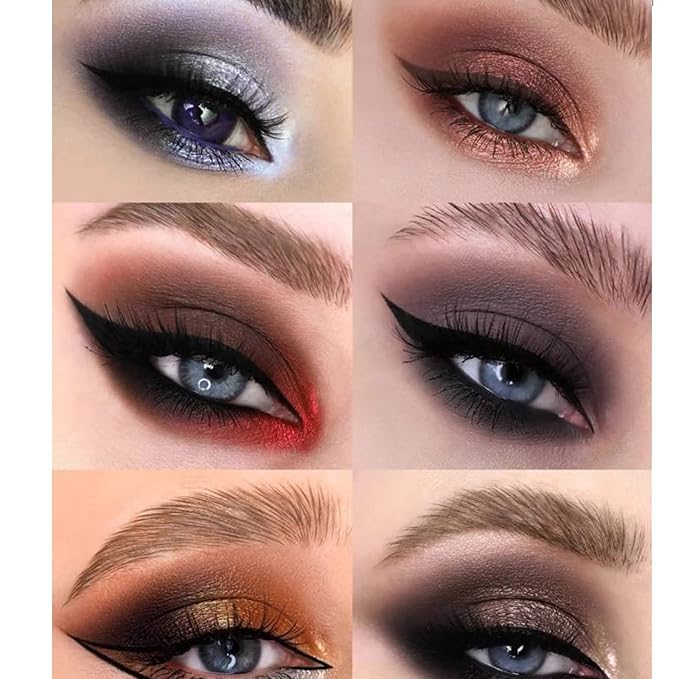 BestLand 12 Colors Black Silver Eye Makeup Eyeshadow Palette Natural Nude Matte Shimmer Glitter Pigment Eye Shadow Pallete Set Waterproof Smokey Rainbow Neon Colorful Eyeshadow Palette (Color D)