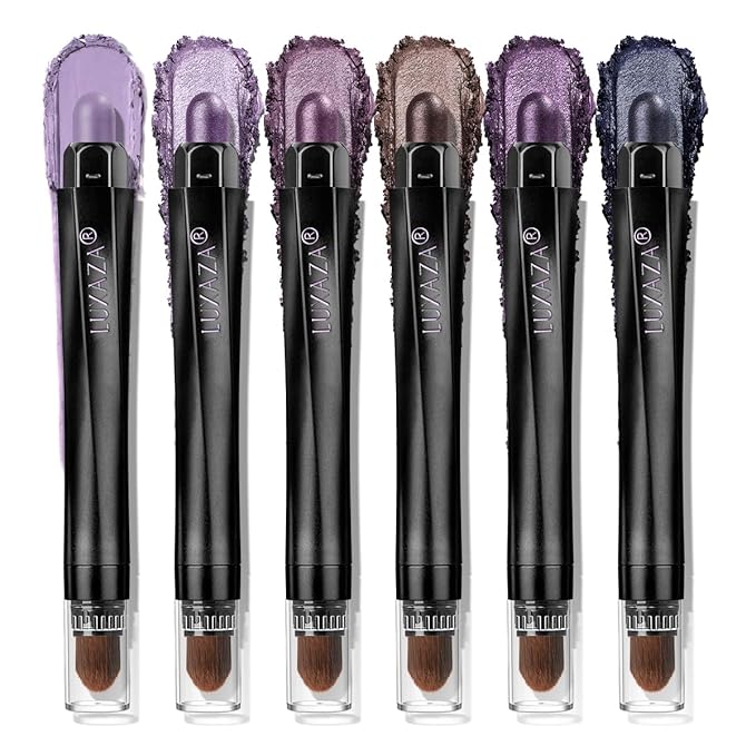 Neutral Eyeshadow Stick Makeup Set, Purple Metallic Shimmer Matte Cream Eye Shadow Eyeliner Brightener Pencil Crayon - LAVENDER