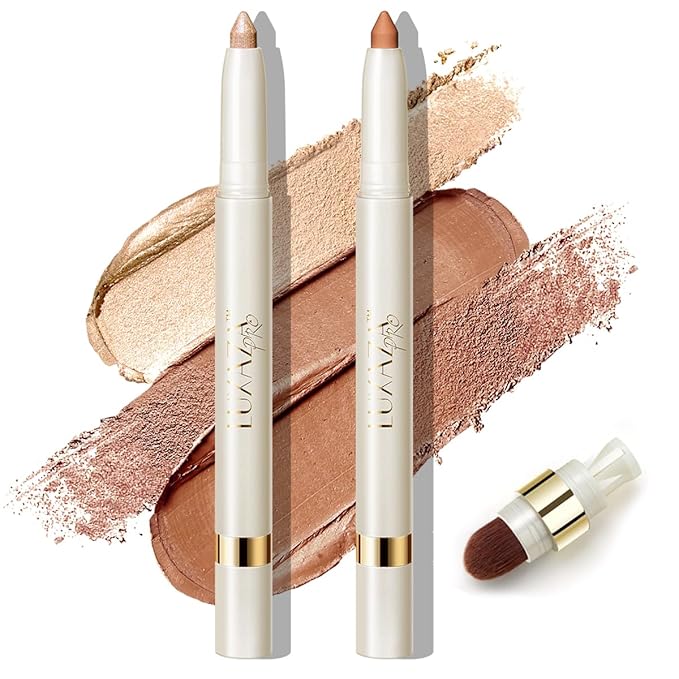 Multi-Purpose Makeup Stick, Cream Shimmer Matte, Eyeshadow Highlighter Makeup Eye Brightener Contour Bronzer Eyebrow Pencil #S1M2