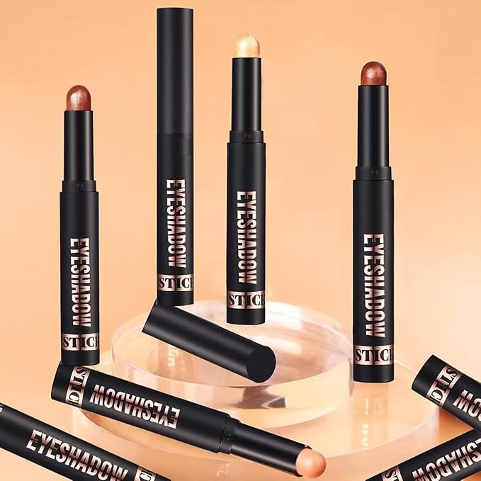 Pale Pink Eyeshadow Stick Makeup,Matte Cream Eye Shadow Pencil,High Pigmented Crease proof Glitter Eye Shadow Brightener Stick,Waterproof Long Lasting Eye Highlighter Crayon Eyeliner