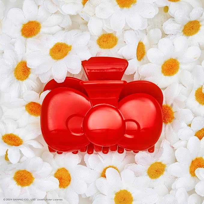 Hello Kitty x Kitsch Hair Clips for Women - Durable, Strong Hold All Day, Cute Claw Clips, Hello Kitty Stuff for Girls - Red Bow Shape, 1pc