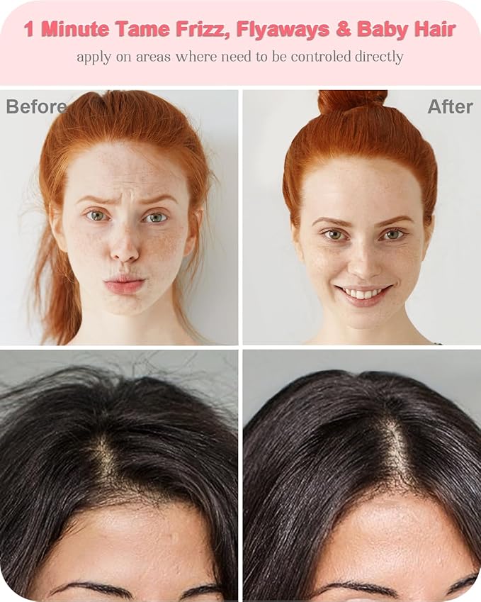 4-In-1 Styling Cream, Hair Styling Cream for Slick Back Hair, Anti Frizz Hair Cream for Smooth & Soft, Add Shine Curl Defining Cream, Non-greasy Hair Cream for Curly, Frizzy, Dry Hair, Travel Size
