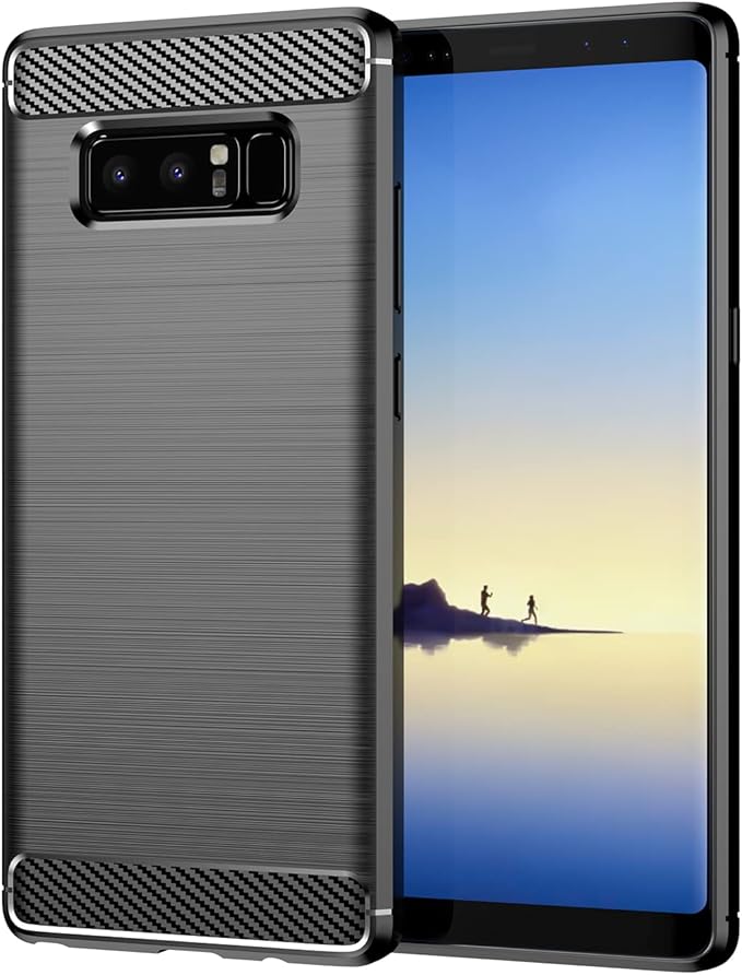 for Samsung Galaxy Note8 Phone case, Shockproof, Scratch Resistant Carbon Fiber Jacket, Soft TPU, for Galaxy Note8 case (Black,)
