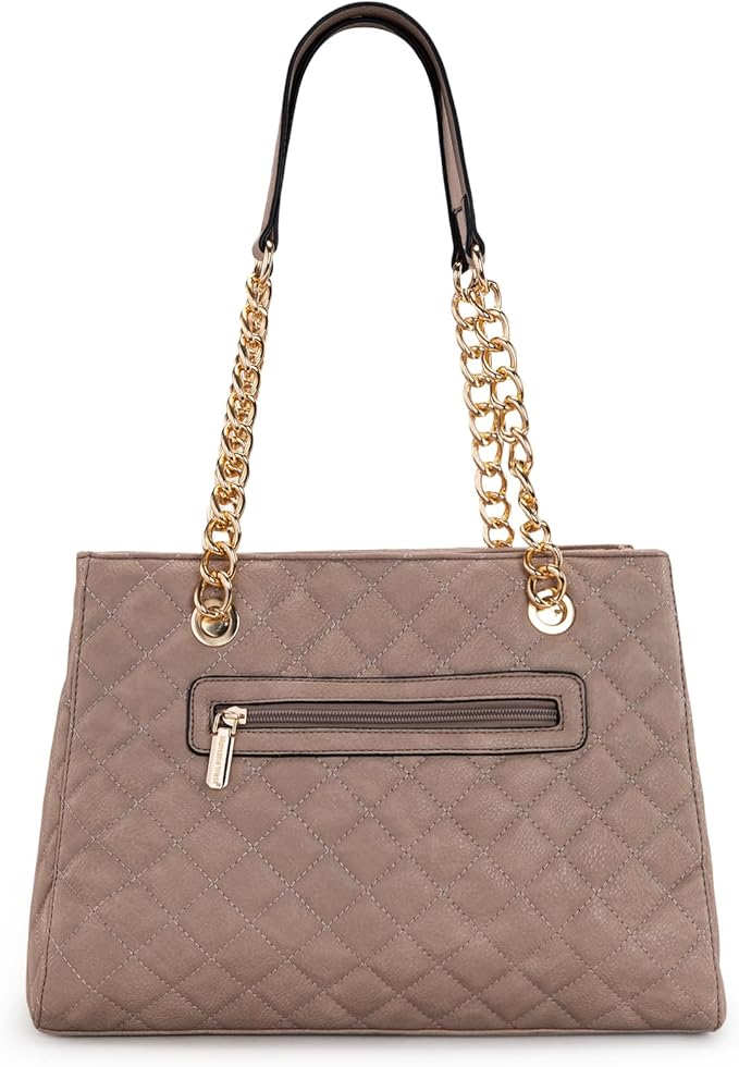 Montana West MEDIUM Tote Bag for Women Quilted Chain Handbags Shoulder Purse