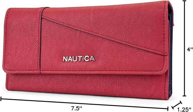 Nautica Money Manager RFID Slim and Small Wallet for Women - Credit Card Holder with Coin Purse and Zipper Wallet, Women's Clutch Organizer