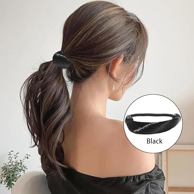 8 Pcs Elastic Wig Hair Ties for Women - Imitation Head Ropes High Ponytail Holders - Invisible, Long Hair Styling Accessories for Daily Use (4 Color)