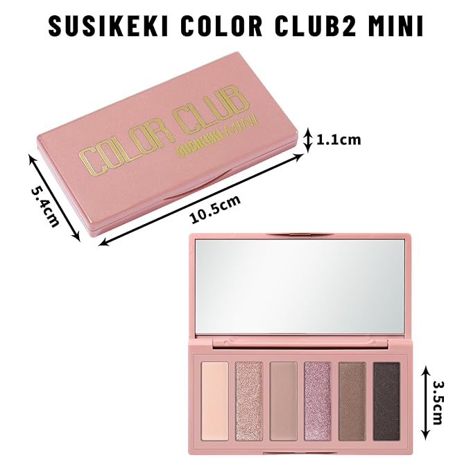 6 Colors Mini Naked Eyeshadow Makeup Palette Rosy Neutral Nude Eye Shadow Shimmer & Matte Make Up Pallet with Mirror Highly Pigmented Long Lasting Waterproof Travel Size Gift Kit 02