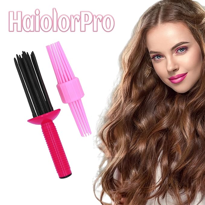 2PCS Curling Roll Comb, Curling Roll Comb for Curly Hair, Three Different Sizes of Styler for Curly Hair, Hair Curling Roll Comb, Hair Tools for Casual Wear or Special Events
