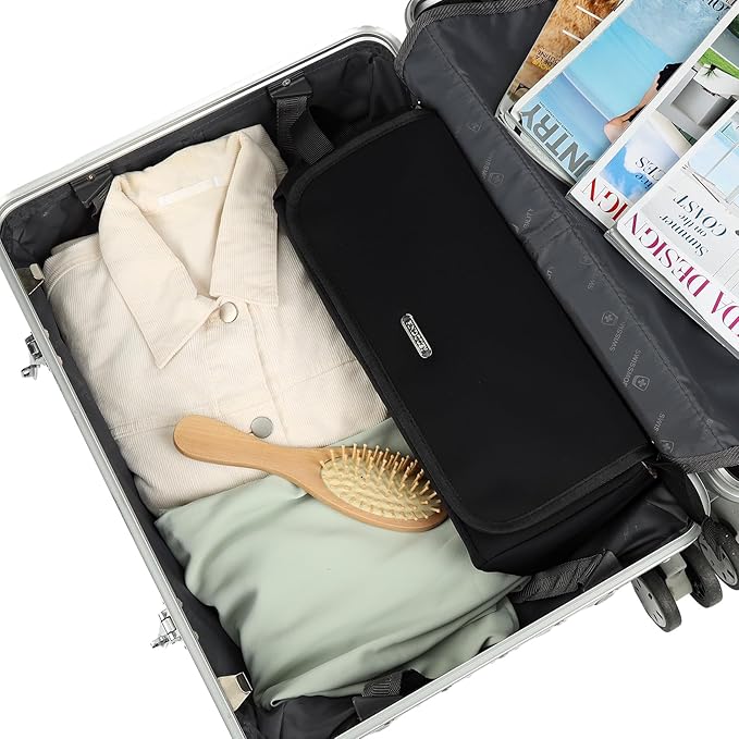 FINDCOZY Hair Tools Travel Bag, Haircare Accessory Organizer with Heat Resistant Mat for Curling Iron, Straighteners and Styling Appliance, Black