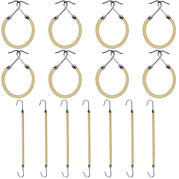 15 Pieces Elastic Hook Hair Tie Styling Ponytail Holder Hooks Cord for Curly Long Hair(Blonde)
