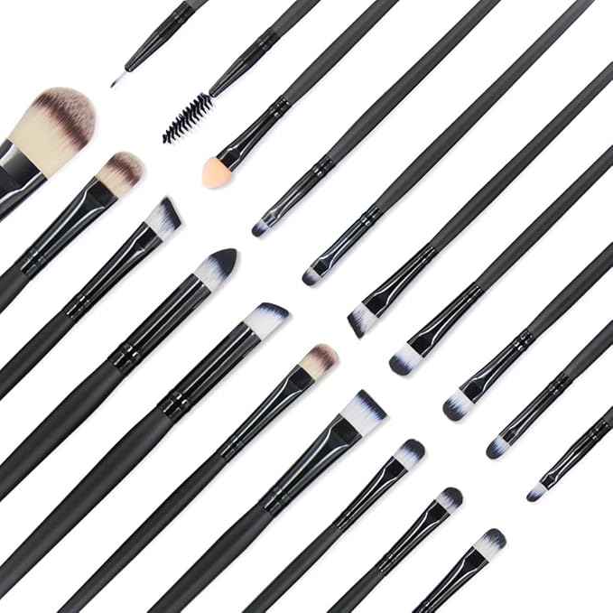 20 Pieces Makeup Brush Set Professional Face Eye Shadow Eyeliner Foundation Blush Lip Makeup Brushes Powder Liquid Cream Cosmetics Blending Brush Tool
