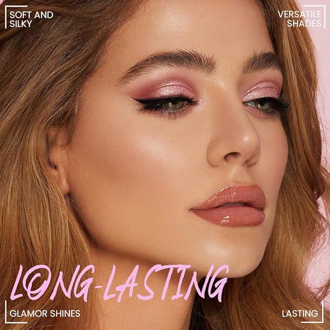 Six-Color Eyeshadow Makeup Palette, Deep Nude Rose Gold Amethyst Champagne Gold Plum Red Pink Eyeshadows, Blendable Matte and Shimmer, Long-Lasting -Waterproof-Cruelty-Free With Built-In Mirror - 03#