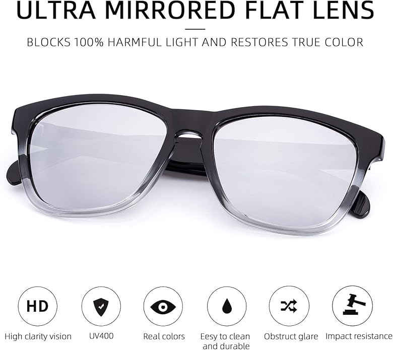 COLOSSEIN Sunglasses Womens,Classic Square Frame UV400 Mirrored Lens,Sunglasses Fit For Beach,Vacation,Driving