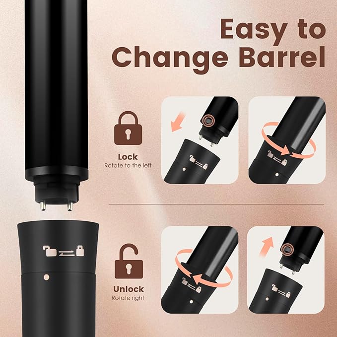 Bo'laiya 5 in 1 Curling Wand Set with Temperature Display, Curling Iron Set with 5 Interchangeable Ceramic Curling Wands, Instant Heat Up, Suitable for All Hair Types (Black)