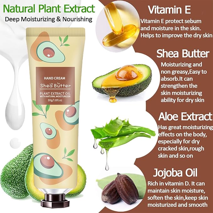 10 Pack Hand Cream for Dry Cracked Hands,Fathers Day Gift for Dad,Teacher Appreciation Gifts,Mom Gifts,Birthday Gifts for Women,Natural Plant Fragrance Mini Hand Lotion Moisturizing Hand Care Cream
