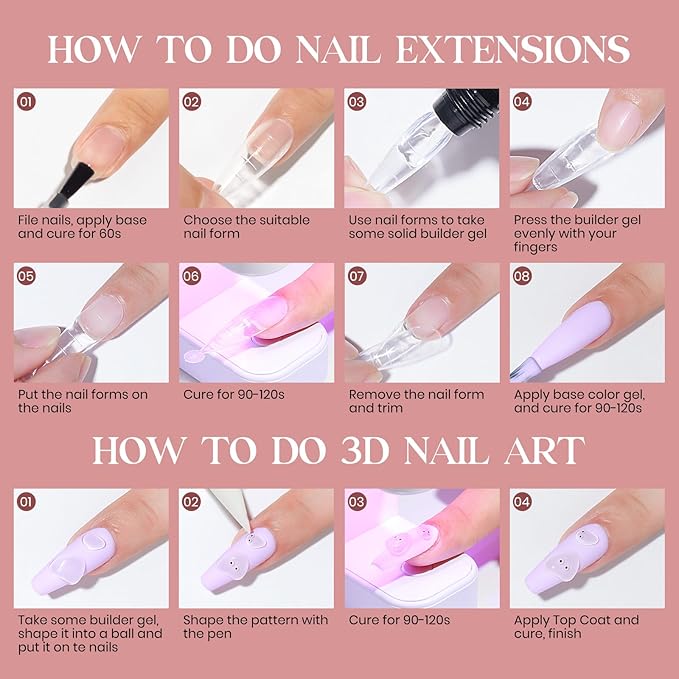 MIZHSE Solid Builder Gel, 2.1oz/60g Clear Builder Gel for Nails 3D Nail Gel Non-sticky Simple Sculpture Molding Gel for Beginner & Professional DIY Salon Nail Art Design Home Manicure
