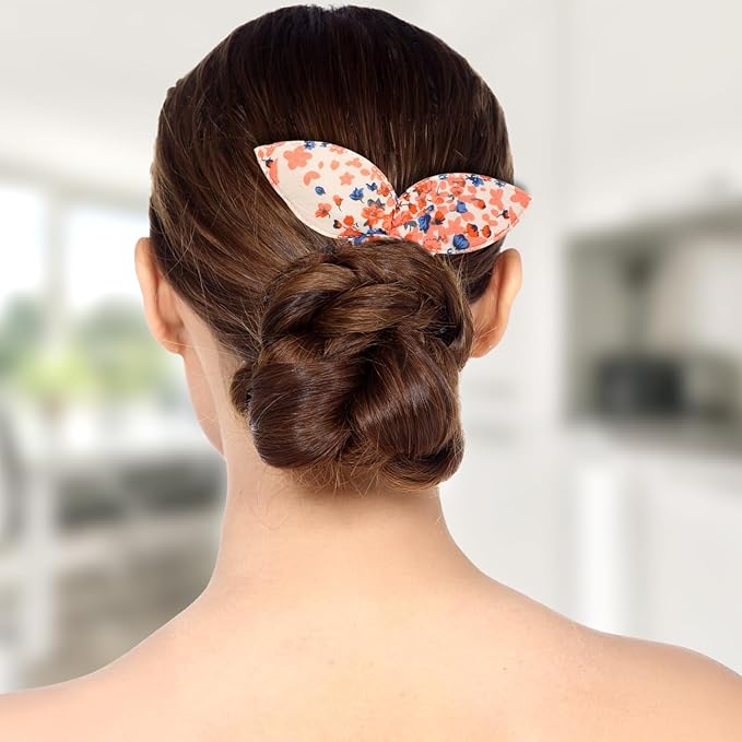 4 Pcs Deft Hair Bun Maker French Twist Rabbit Ear Bun Twister Hair Bun Maker Twist Bun Hair Band Donut Quick Twister Deft Hair Bun Makers for Women & Girls Hair Styling Accessories