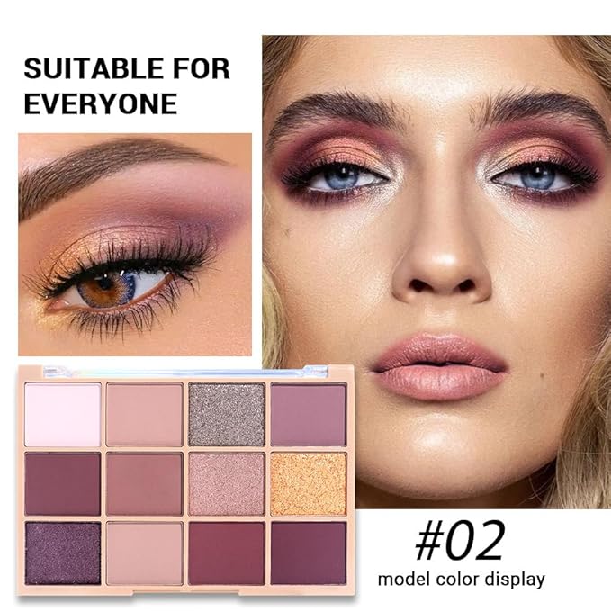 Neutral Smokey Eye Shadow Palette,Nude Mauve Rose Gold Cream Eyeshadow Palette,Make Up Pallets for Women Highly Pigmented Natural Eyeshadow for Eyes Long Lasting Naturing-Looking,Blendable,Vegan