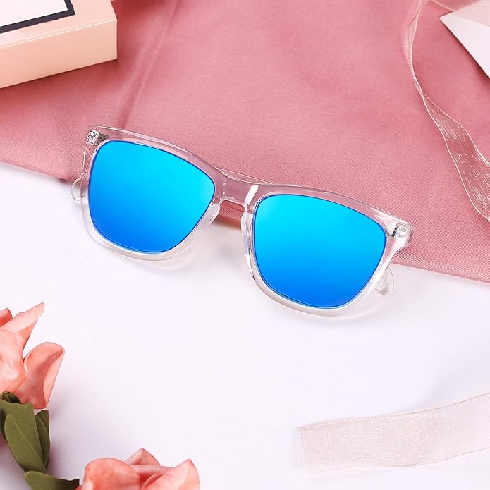COLOSSEIN Sunglasses Womens,Classic Square Frame UV400 Mirrored Lens,Sunglasses Fit For Beach,Vacation,Driving