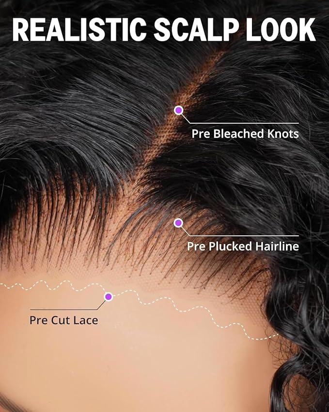 6x6 Bob Wig Human Hair Wear and Go Glueless Wigs 12A Loose Curly Bob Wig Pre Cut Lace Closure Wig Pre Bleached Tiny Knots Short Bob Wigs 14 Inch