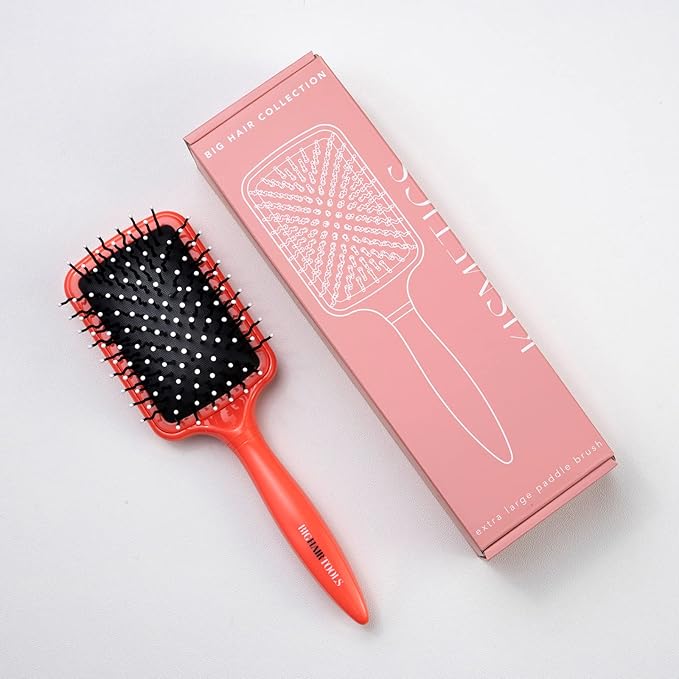 Big Hair Tools, Extra Large Paddle Brush, Cushion Hair Brush, Wavy Pins Reduce Knots and Tangles for Curly, Wavy, Long, Thick Hair