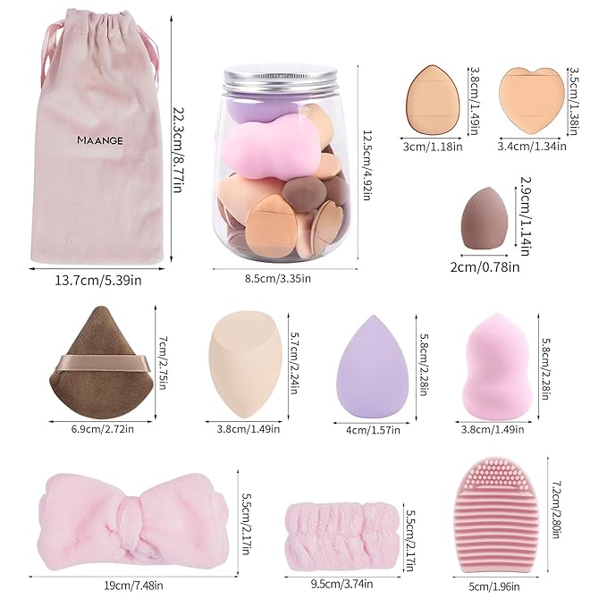 MAANGE Makeup Brush Set, 51 Pcs Makeup Tool Set Premium Synthetic Foundation Powder Concealers Eye shadows Blush Makeup Brushes (Pink)