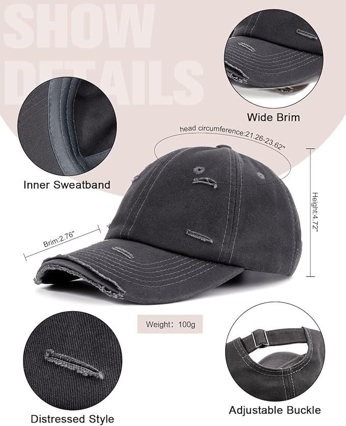 Century Star Baseball Caps for Men Womens Baseball Hat Distressed Cotton Dad Hat Summer Adjustable Golf Runing Hat