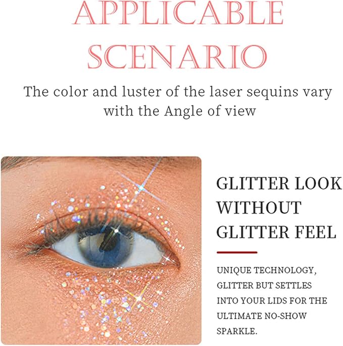 Go Ho Chameleon Baby Pink Body Glitter Gel,Color Changing Light Pink Face Glitter,Holographic Fine Chunky Sequins Glitters,Reflective Sparkly Festival Rave Accessories