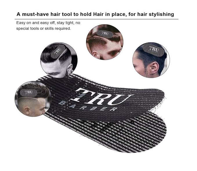 TRU BARBER HAIR GRIPPERS ® 3 COLORS BUNDLE PACK 6 PCS for Men and Women - Salon and Barber, Hair Clips for Styling, Hair holder Grips (Red/White/Black)