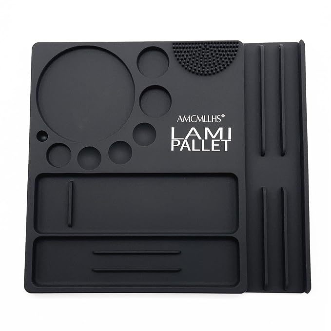 Silicone Palette for Lash Lift Brow Lamination Palette,Silicone Palette for Lash Lift and T-int 9 Function Tray for Eyelash Lifting Brow Lamination,DIY Tint Mixing Tool for Perming Lashes (Black)