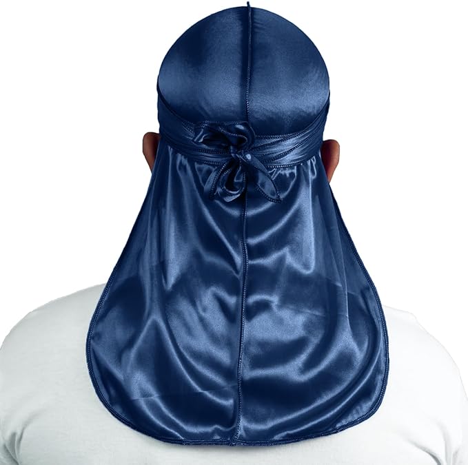 4PCS Silky Durags for Men Women 360 Waves with 1 Wave Cap, Silky Satin Durag Extra Long Tails