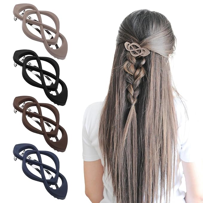 4Pcs Hair Barrettes for Women Flat Hair Clips French Hair Claw Clips for Girls Vintage Hair Clicps for Thick Thin Long Short Hair Stylish Hair Accessories for Women Gifts