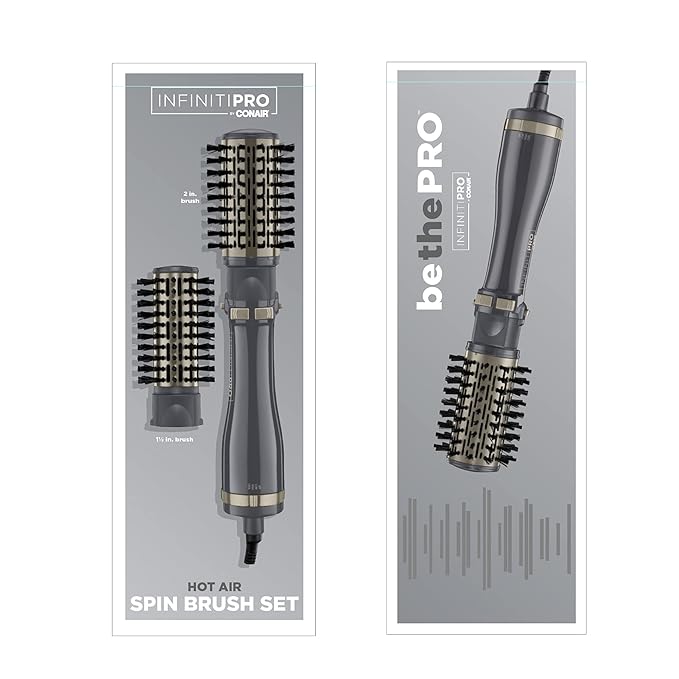 INFINITIPRO BY CONAIR Hot Air Styling Brush Set with 2-Inch and 1.5-Inch Bristles