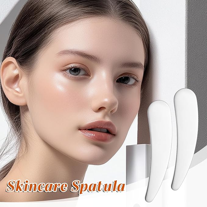 6pcs Mini Metal Cosmetic Spatulas,Reusable Skincare Spatula Face Cream Spatula Skincare Scoop Applicator for Eye Cream, Skin Care Creams, Essences Beauty Accessories