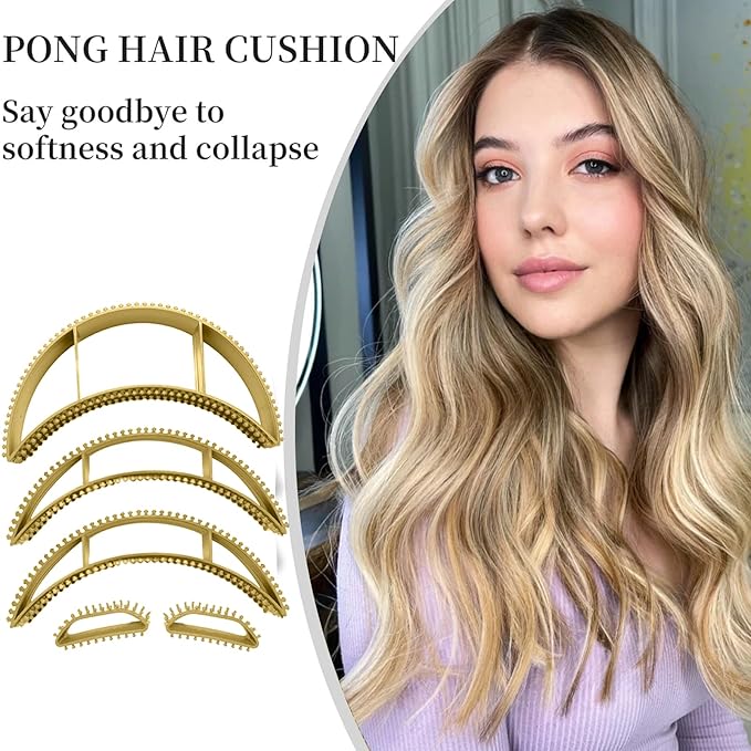 5 Pc Bump It Hair Accessory - Bump It Up Headband & Clips for Volume (Yellow)