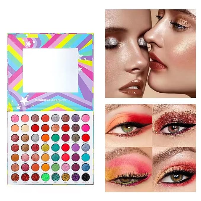 56 Shades Matte Shimmer Eye Shadow Palette Makeup Glitter Eyeshadow Palette Colorful Pressed Powder Makeup Pallet for Women