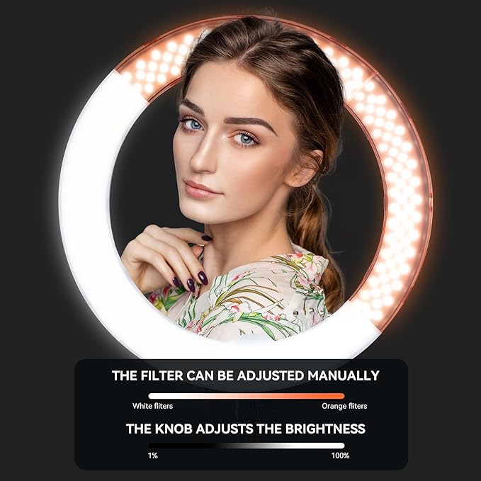 Ring Light Kit 18 "/ 45cm 55W 5500k dimmable LED Light, 70inch Foldable Stand, Phone Clip, Short Video, Studio Video Photography Lighting, Spot Lights,Selfie and Live Streaming Available