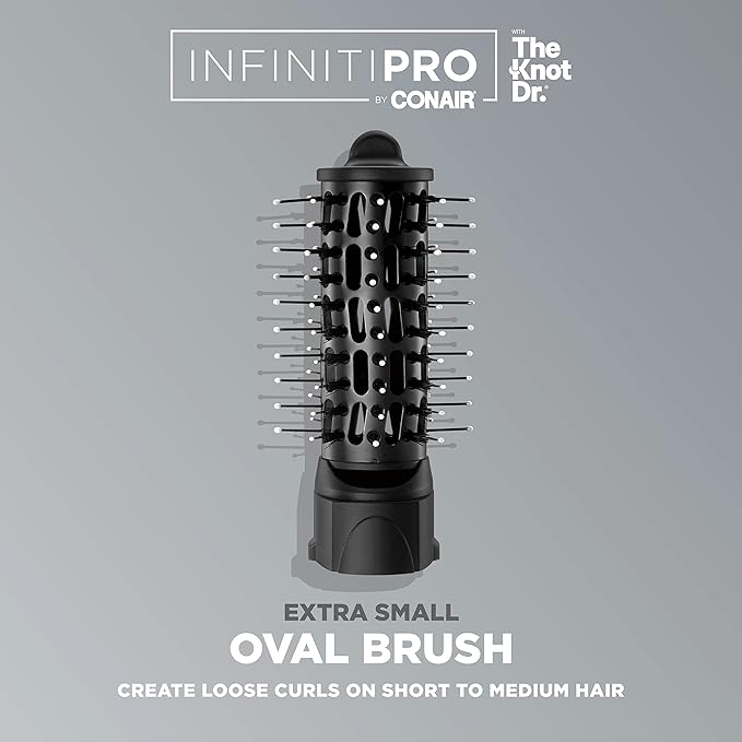 INFINITIPRO BY CONAIR The Knot Dr. Extra Small Oval Brush for Loose Curls on Short to Medium Hair, Compatible with The Knot Dr. Dryer Brushes