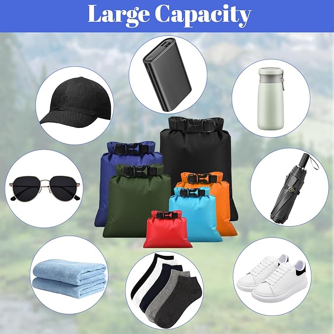6Pack Waterproof Dry Bags,lightweight outdoor dry bags,Multi-color Waterproof Storage Bags for Outdoor Hiking Climbing Camping Rafting Fishing Travel