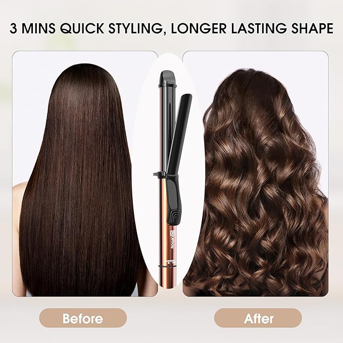 Nicebay Curling Iron, 1 Inch Hair Curler with Ceramic Coating, Professional Curling Wand, Fast Heating up to 430°F, Temperature LED Display