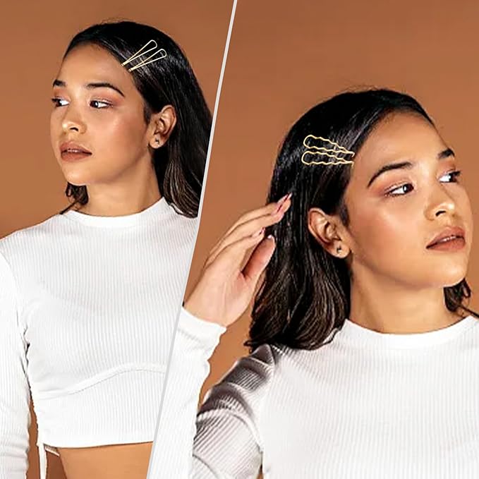 18 PCS Metal Gold Geometric Elegant Hair Barrette Set Hair Styling Fancy Pins Women Girls Preppy Pearls Hair Clips Bridal Minimalist Bobby Pins Dainty Hair Accessories