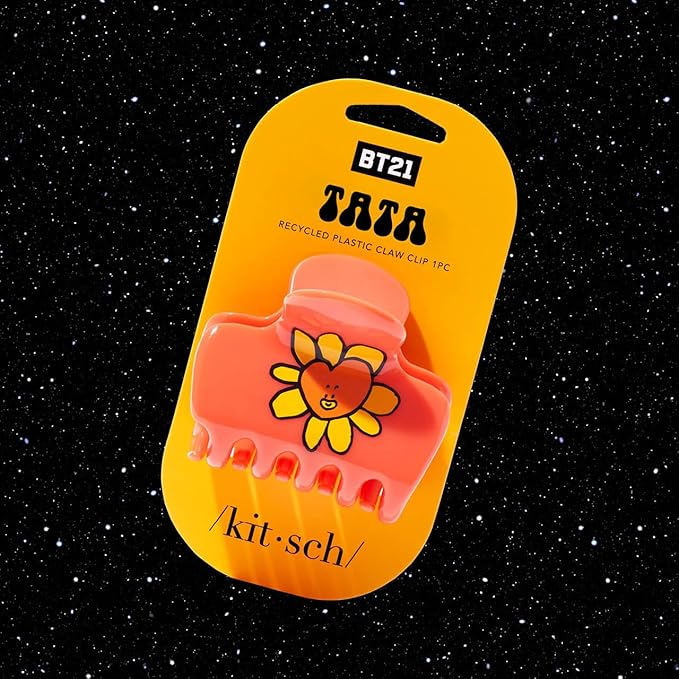 Kitsch BT21 Women's Recycled Plastic Puffy Medium Hair Clips Thin Hair and for Short Hair